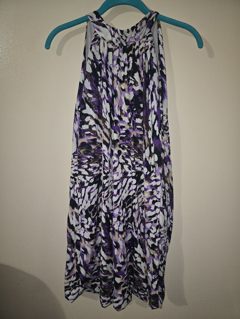 Marianne Purple Animal Print Halter Mini Dress